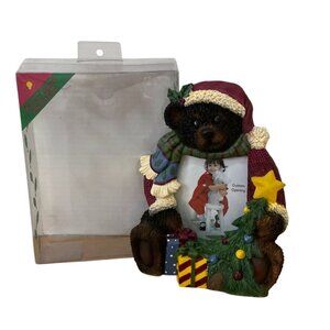 Christmas Bear Picture Frame 3D Light-Up Star Tree Presents Cabin Decor New Pkg